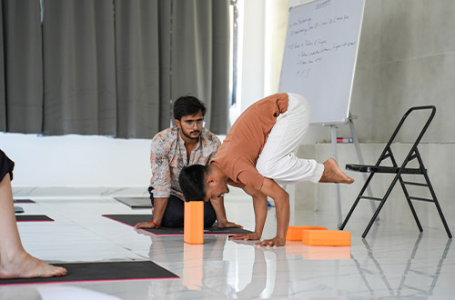 Students practicing Hatha Yoga at the best yoga school in Rishikesh