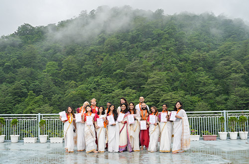 Pranayama class in Yoga Teacher Training in Rishikesh India